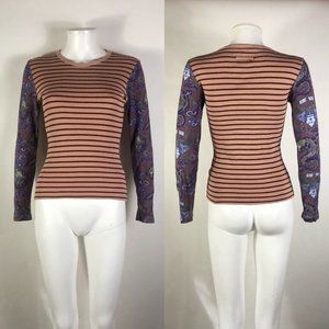Rare Vtg Jean Paul Gaultier Jean’s Striped Tattoo Sleeve Top S